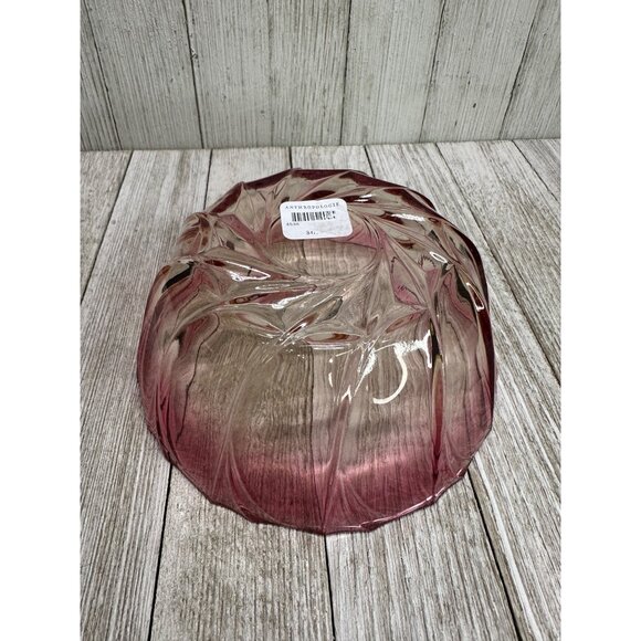 Anthropologie Vintage Style Glass Salad Fruit Serving Bowl Red Ribbed 5.5" DIA - Picture 4 of 8